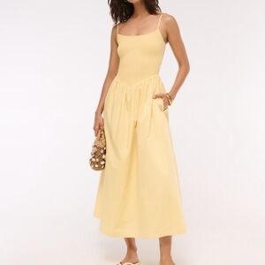 A&F Dipped-Waist Smocked Midi Dress